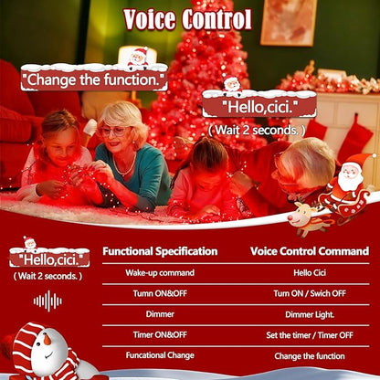 BHCLIGHT 240LED Christmas Voice Control String Lights Red