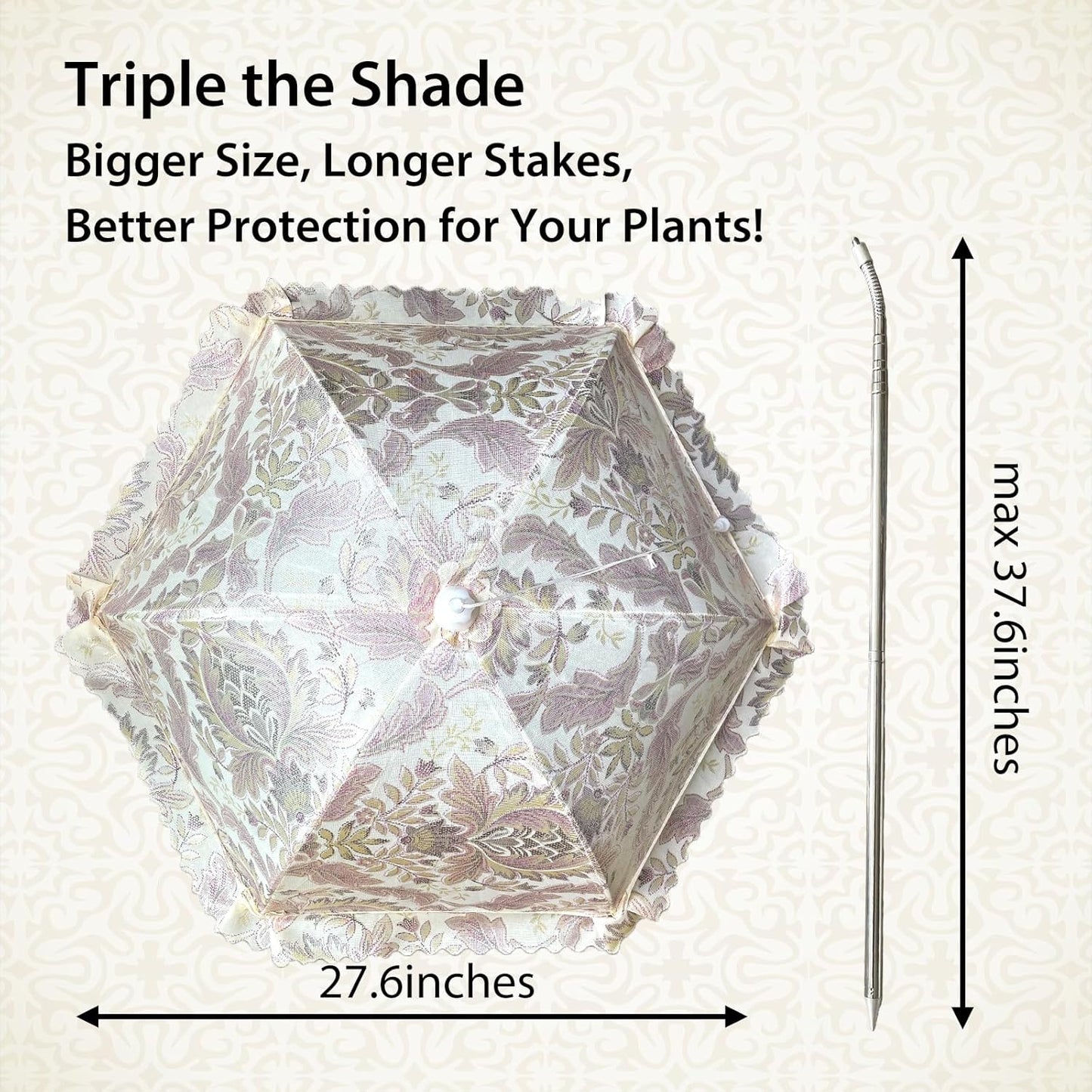 TIMSO Adjustable 3 Pack Plant Shade Umbrella for Outdoor Garden - Sun Protection Cloth & Umbrella for Plants, Potted Plants, and Garden Beds