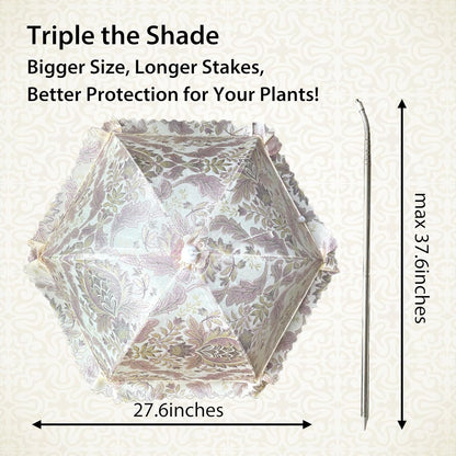 TIMSO Adjustable 3 Pack Plant Shade Umbrella for Outdoor Garden - Sun Protection Cloth & Umbrella for Plants, Potted Plants, and Garden Beds