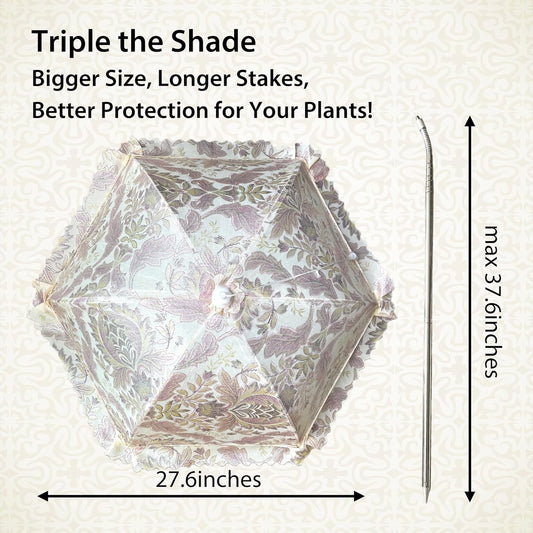 TIMSO Adjustable 3 Pack Plant Shade Umbrella for Outdoor Garden - Sun Protection Cloth & Umbrella for Plants, Potted Plants, and Garden Beds
