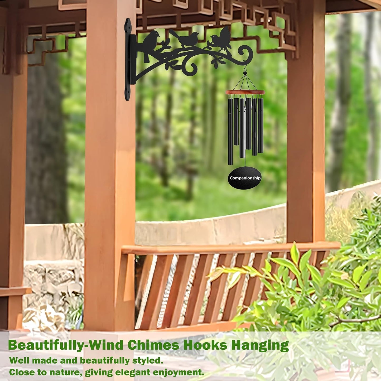 2 Pack Hanging Plant Hanger Outdoor 12-in Bird Feeder Wall Hooks - Heavy Duty Metal Plant Bracket Hook for Hanging Flower Baskets,Wind Chime