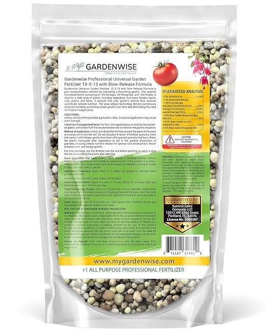 Professional Universal Garden Fertilizer 13-3-13 with Slow-Release Formula (20 QUARTS)