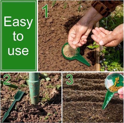 5 Piece Seed Spreader Set, 2025 Upgraded Seed Dispenser Set, 12-Hole Digger Seed Planter Tool for Lawn Garden Farm Yard