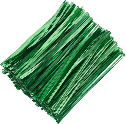 800 PCS 5" Green Metallic Twist Ties for Bakery Ties,Candy Bags,Coffee Bags, Goodie Bags Ties