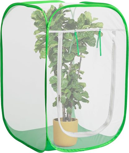 24" x 24" x 36" Pop Up Garden Mesh Plant Cover, Plant Protectors Mesh Plant Enclosure, Garden Net Cage Pest Protection Guard Tent with Storage Bag for Protect Plant Vegetable Fruit from Birds Insects