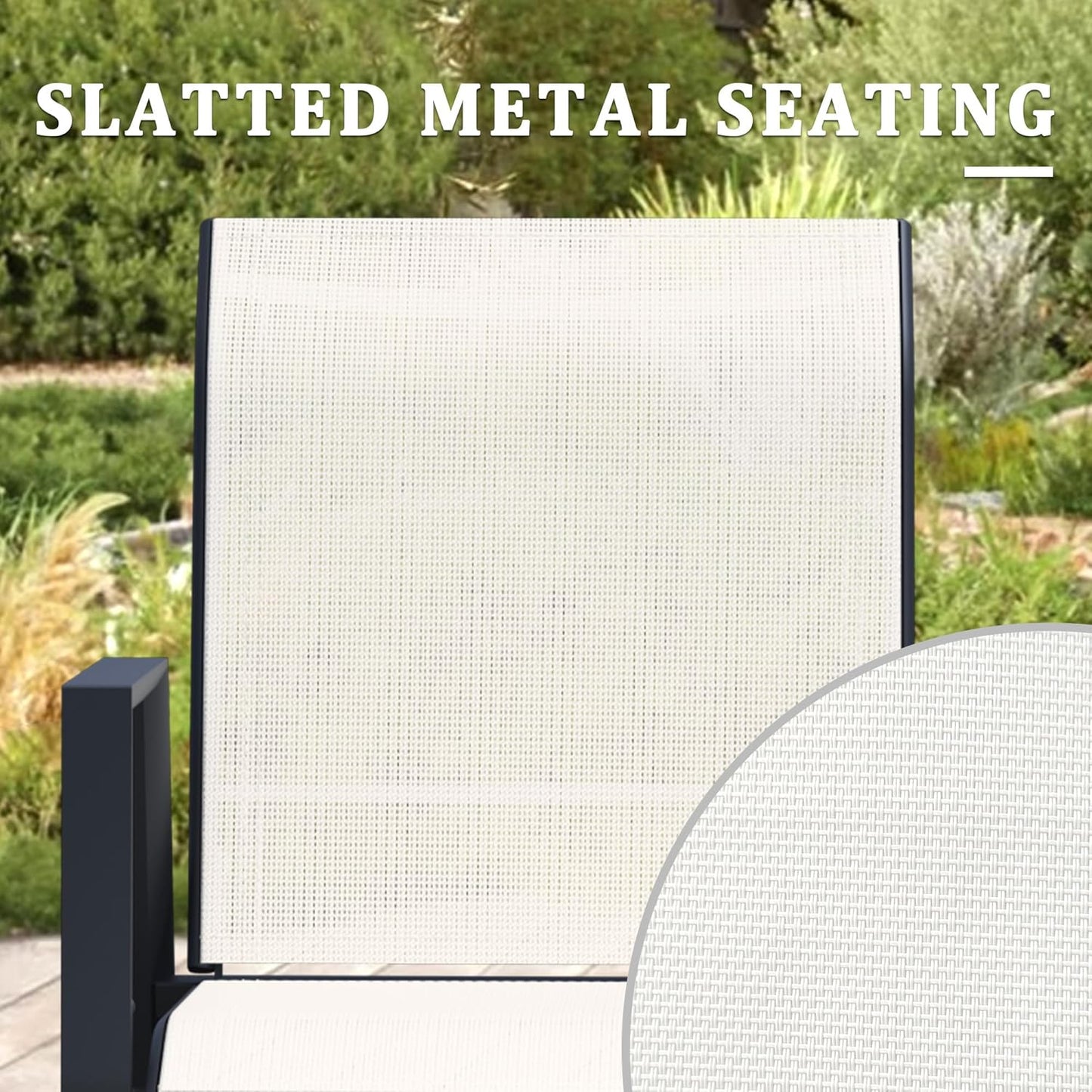 Outdoor Patio Chairs Set of 2, Oyster Beige Stackable Outdoor Chairs, Lightweight Patio Set with High Back, Metal Dining Chair for Lawn, Garden, Yard and Deck