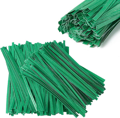 500 Pcs 5" Green Paper Twist Ties, Bread Ties Twisty-Ties for Party Cello Candy Bread Coffee Bags Cake Pops
