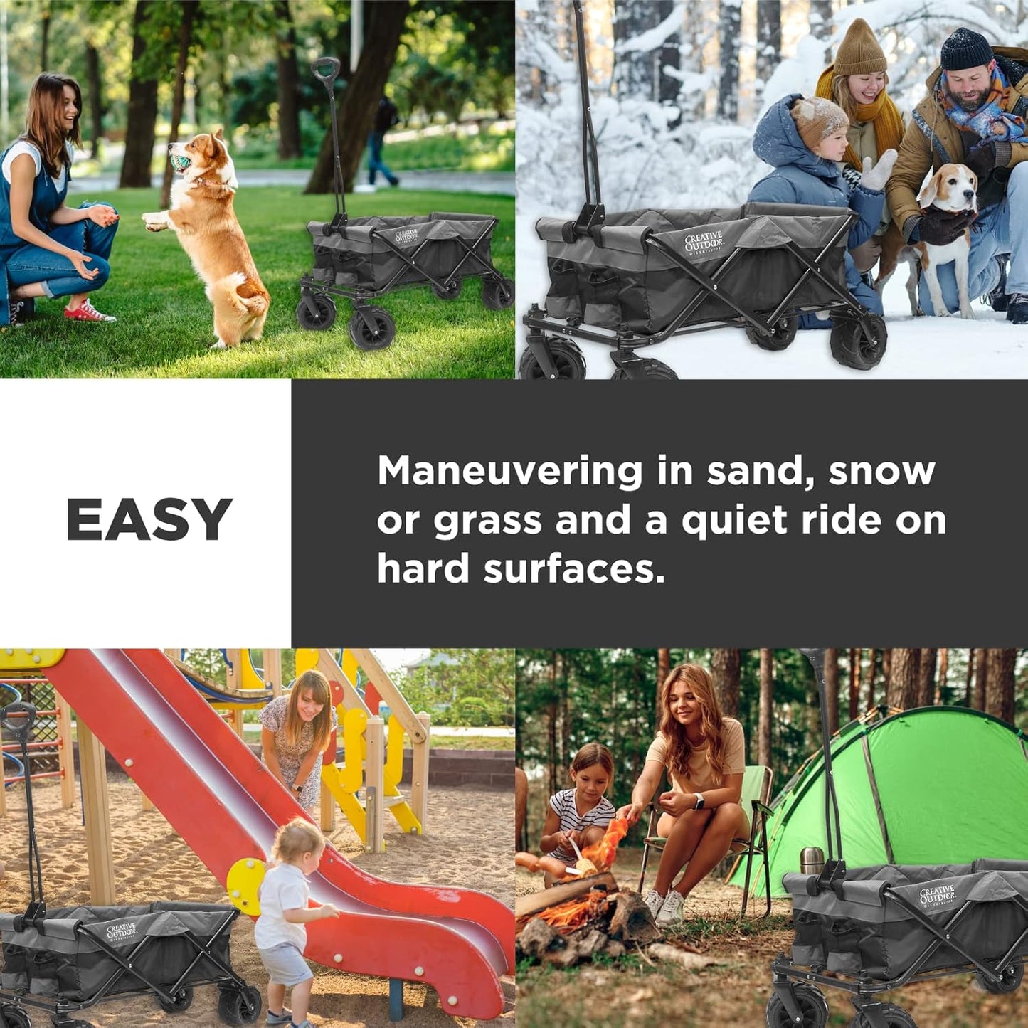 Creative Outdoor Original Folding Wagon All-Terrain Wheels