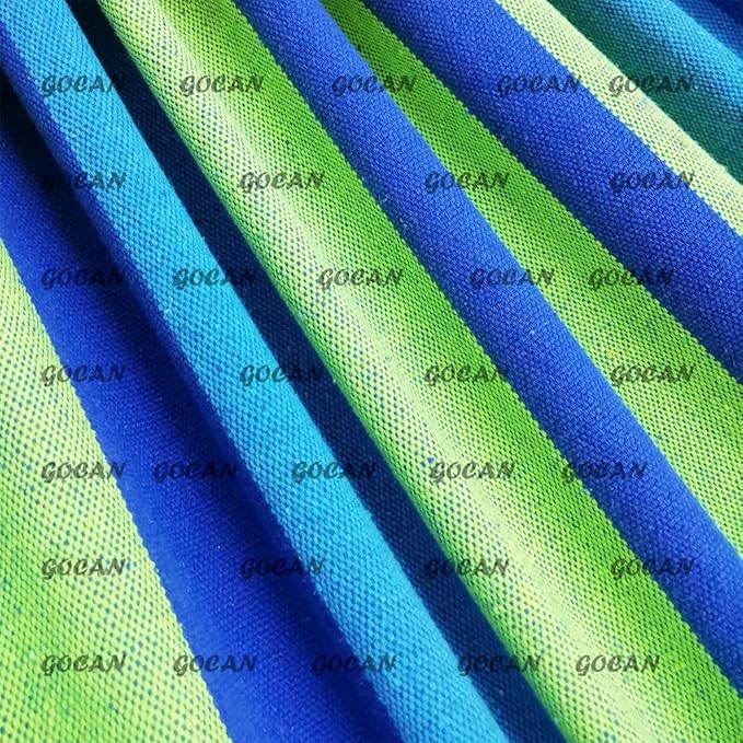 Brazilian Double Hammock 2 Person Extra Large 220x160cm Total Length 330cm Load 500lb Canvas Cotton Hammock for Patio Porch Garden Backyard Lounging Outdoor and Indoor(Blue/Green) XXL