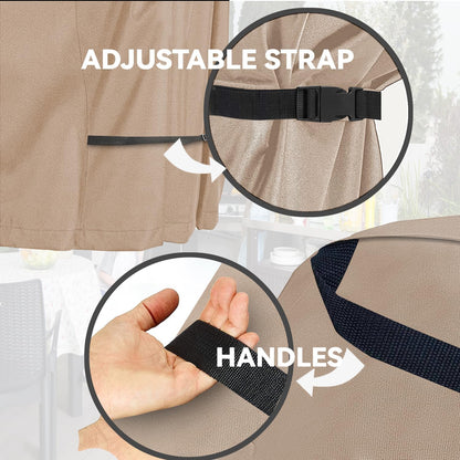 Outdoor Dining Cart Cover - Heavy Duty Waterproof Cover for Royal Gourmet Cart Flattop Worktable, Coverage Includes Outdoor Utility Cart,Tabletop Griddle and Propane Tank.Khaki