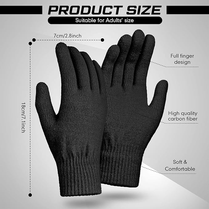 SATINIOR Magic Winter Gloves Unisex Gloves Knit Stretchy Mitten Full Fingers Warm Mitten for Men Women Sports