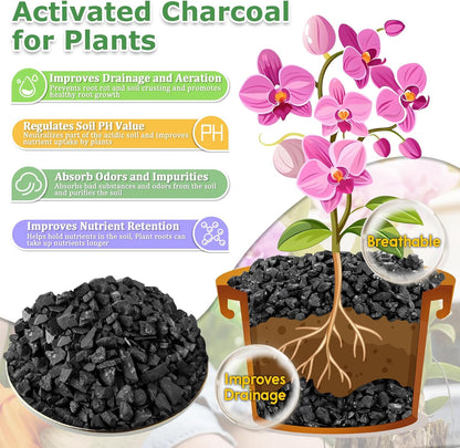 Legigo 4QT All Natural Horticultural Charcoal- Activated Hardwood Plant Charcoal for Soil Amendment, Conditioning Bonsai Soil, Succulent, Terrarium Supplies, Indoor Plant Potting Soil