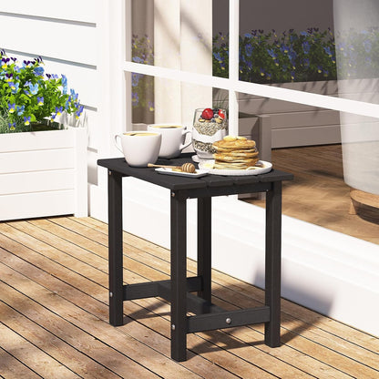 Outdoor Side Table, End Table for Adirondack Chair, 18" Patio Table for Porch, Yard, Weather Resistant, Black