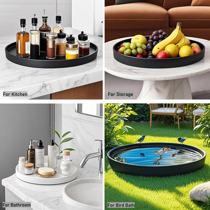 Ceramic Plant Saucer Pot Tray 10 Inch, Planter Saucers 4 5 6 7 8 9 10 11 12 13 Inch for Indoors Outdoor, Durable Sturdy Flower Drainage drip Water Tray for Glazed Pots Base (10.7 Inch-White)