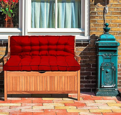 Swing Replacement Cushions with Backrest, 2 or 3 Seater Waterproof Non-Slip Overstuffed Swing Pad, Indoor/Outdoor Bench Cushion for Porch Chair Swing Garden Furniture (Red, 40 * 70.8in)