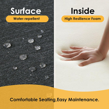 Outdoor Round Corner Seat Cushion, 17"x16"x2", Set of 4, Non Slip Seat Cushion Pads with Removable Cover for Patio Furniture, Garden Yard Lawn, Charcoal Gray