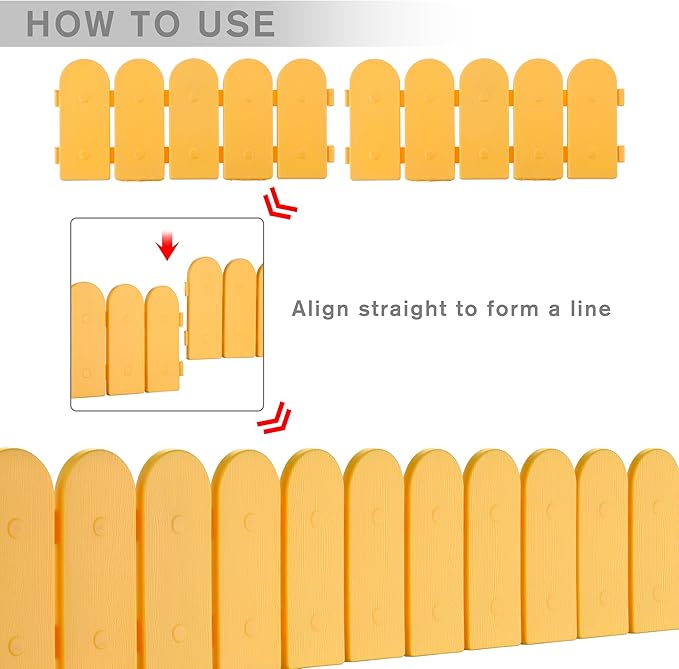 Evelyne Garden Border Edging: Wooden Fence Design - 16pcs Timber Yard Landscaping Fence Liner Lawn Edge Barrier - 20ft Kit of Decorative Lawn Landscape Panels Elements-Landscaping Edging-GMT-10374-C16