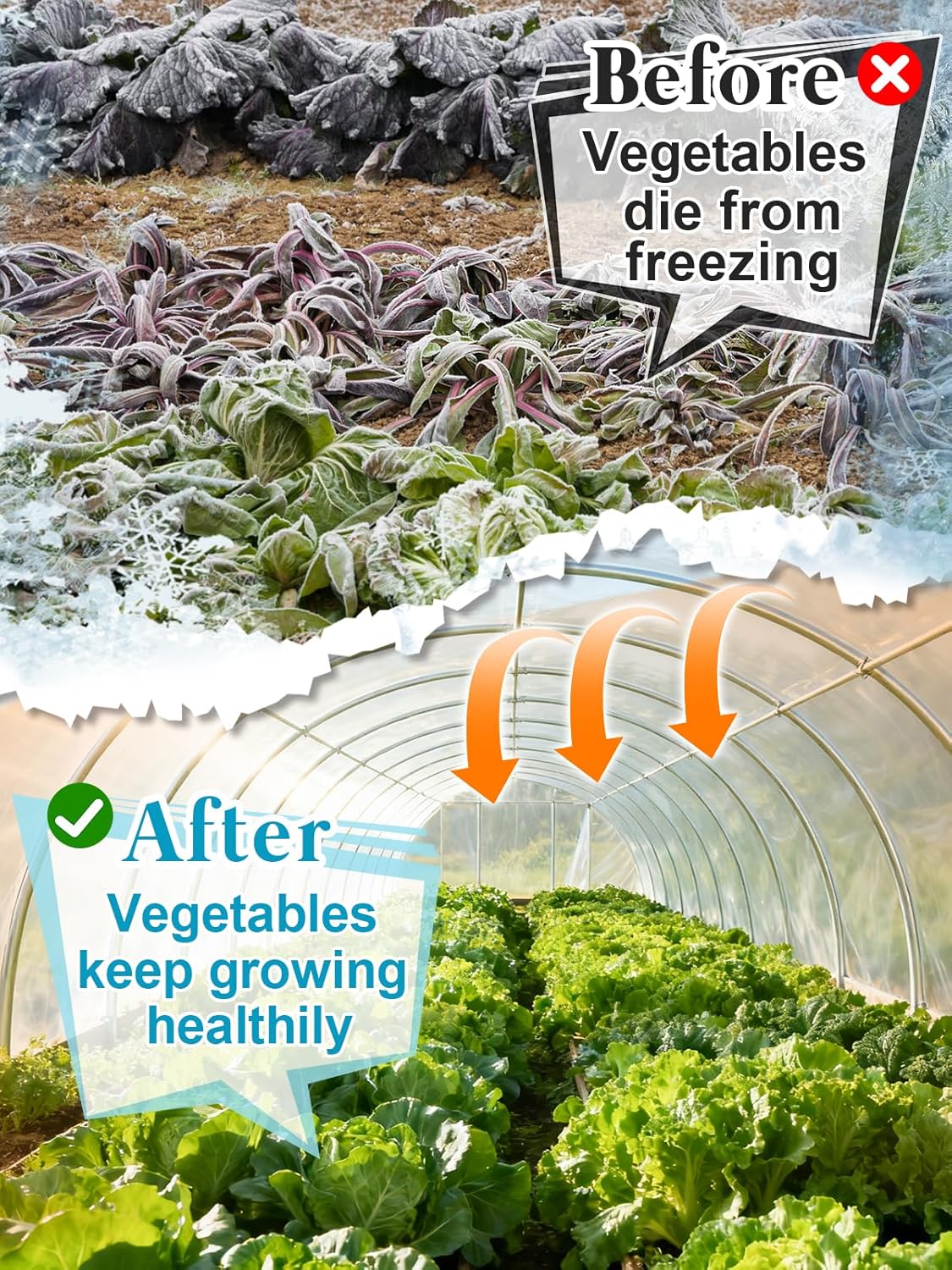 Alphatool Greenhouse Cover Plastic Sheeting - 10 x 20 ft Plant Covers Freeze Protection, Frost Cloths for Outdoor Plants, Clear Floating Row Cover for Outdoors Garden Plants Vegetables Crops