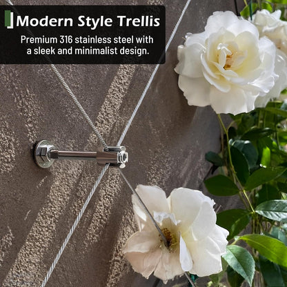 Wire Trellis for Climbing Plants Outdoor, 30-Set Wall Trellis Kit for 5/64"(2mm) Wire Ropes, T316 Espalier System for Fence and Garden DIY Projects (Hubs Only, Without Cable)