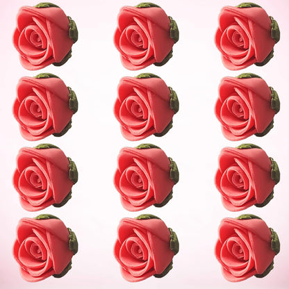 Confect Edible Coral Rose Cake Toppers | Handmade Edible Roses for Cakes, Cupcakes & Donuts | Floral Sugar Decorations for Wedding, Birthday & Festive Desserts – Pack of 12