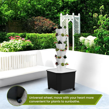 Hydroponic Tower Vertical Growing System for Seedlings, Aeroponic System with Pump, Vertical Farming Tower Indoor Plant Germination Kit (30pot)