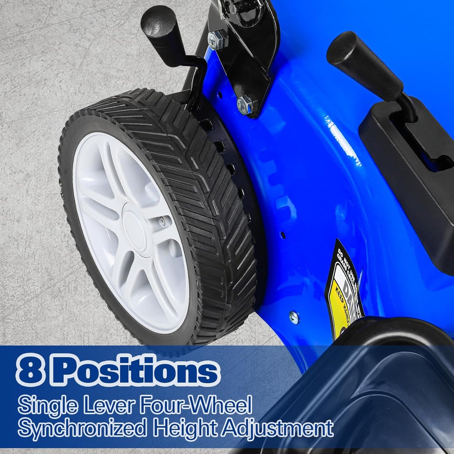 BILT HARD 21 Inch 201cc 4-Cycle Engine Push Lawn Mower, 3-in-1 Gas Lawn Mower with Bagging, Mulching and Side Discharge, Easy Start with Adjustable 8-Positions Cutting Height for Lawn, Yard, Garden