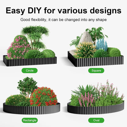 Land Guard Corrugated Garden Edging Border, 6"×25' Landscape Paver Edging, Tall Landscape Edging, Fence for Garden, Flower Bed, Lawn and Landscape Edging (Black)