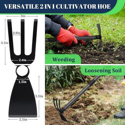 Adjustable Garden Hoe – Multi-Purpose Weeding & Digging Tool with Ergonomic Handle, Length (16"-60"), Rust-Proof Coated Steel, Heavy Duty for Farm, Yard, Gardening