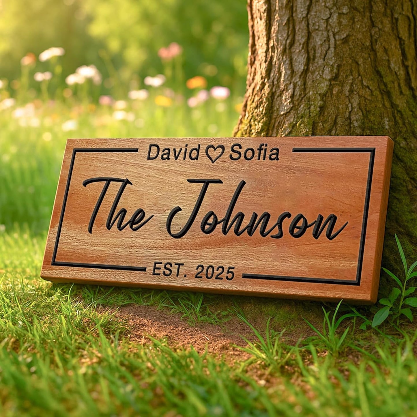 Personalized Carved Wood Sign Custom Last Name Sign for Couples Anniversary Wedding Gift Wooden Family Name Sign Family Wall Decor Bridal Shower Housewarming Gift