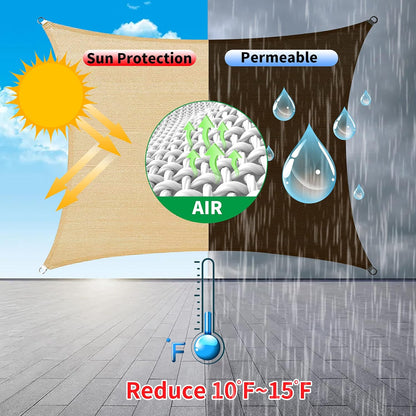 15' x 23' Green Rectangle Sun Shade Sail SSP1212 Canopy Durable Fabric UV Block Awning We Make Custom Orders