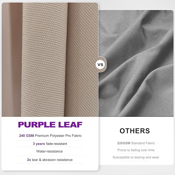 PURPLE LEAF 8' X 10' Left-right Tilting Outdoor Patio Umbrella Swivel Offset Cantilever Heavy Duty Rectangle Aluminu Umbrella with UV Resistant for Deck Pool Patio Backyard, Sand Dune