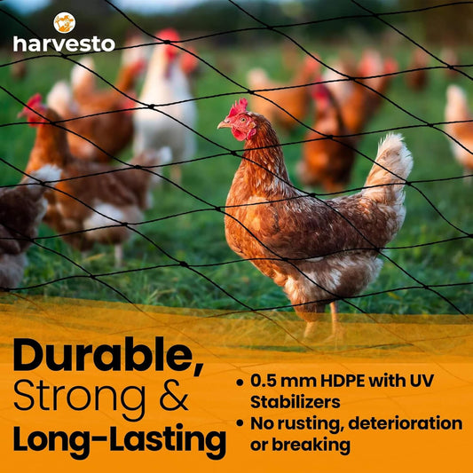 Heavy Duty Bird Netting for Chicken Coops & Runs | Tree & Garden Netting Mesh 1-1/2" | Keep Hawks, Birds & Predators Away | Bird Netting for Blueberry Bushes, Vegetables & Fruit (25' x 100')