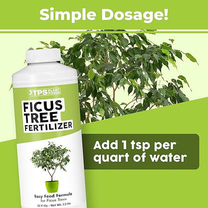 TPS NUTRIENTS Ficus Tree Fertilizer for All Ficus, Fig and Moraceae Plants, Liquid Plant Food, 32 oz (1 Quart)