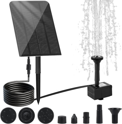 Solar Water Fountain for Bird Bath Solar Water Pump with Seperated Solar Panel 2.5w 5v Solar Powered Water Fountain for Small Pond Garden Water Feature Decoration