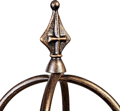 Evergreen Garden 5 ft Metal Garden Obelisk Trellis for Climbing Plants Vines, Clematis & Flowers | Outdoor & Indoor Plant Trellis for Potted Plants | Floral Pattern Arch Trellis (Antique Copper)