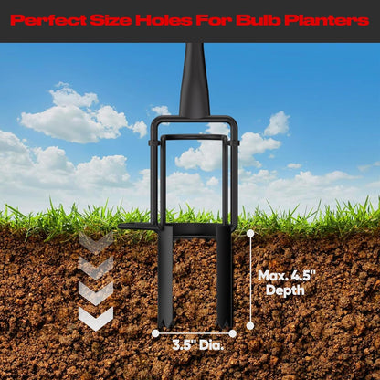Long Handle Bulb Planter Tool, Standing Gardening Bulb Transplanter, Turf Remover Lawn Inserter - for Digging Holes