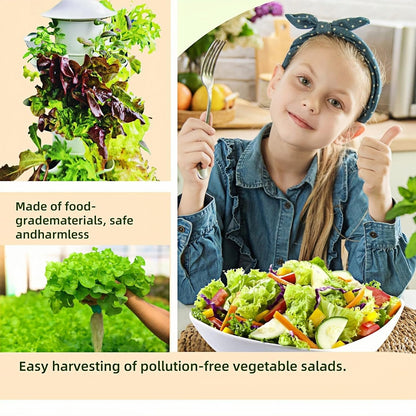 Hydroponic Growing System,Hydroponic Vertical Garden,Indoor Smart hydroponic Vegetable System, 30 Pods,Plant Germination kit with Pump System, Auto Timer, Beginner kit