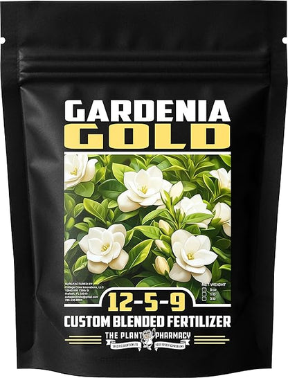 Fertilizer Commercial Grade | Gardenia Gold 12-5-9 | 5 Ounces | Custom Professional Mix | Acid-Loving Plants | Controlled-Release Formula | Enhances Blooms & Foliage | Gardenias, Azaleas, Camellias