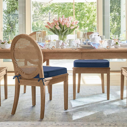 Outdoor Sunbrella Round Corner Seat Cushion, 17"x16"x2", Set of 4, Non Slip Seat Cushion Pads with Removable Cover for Patio Furniture, Garden Yard Lawn, Specrtum Indigo