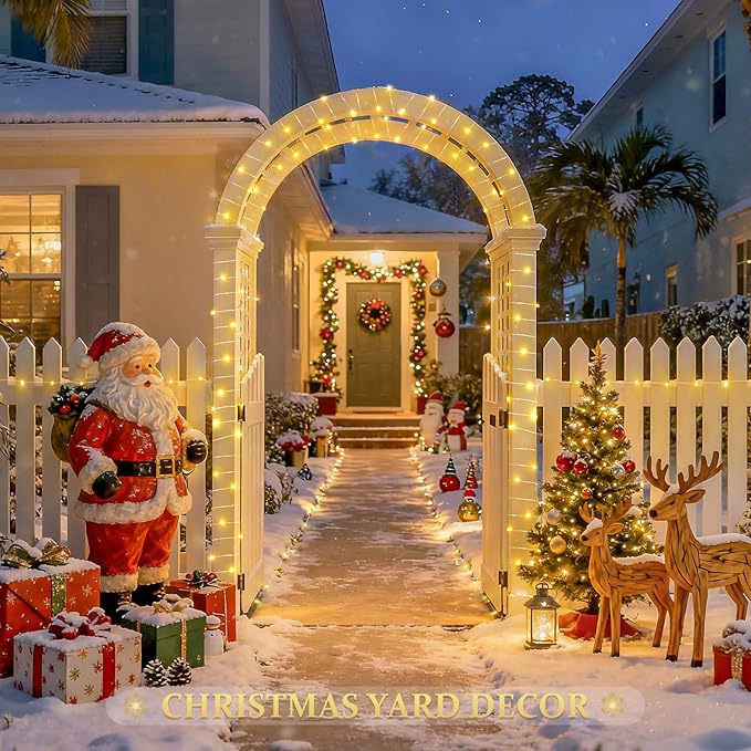 JMEXSUSS 2 Pack Solar String Lights Outdoor Waterproof, Each 33FT 100 LED Warm White Christmas Lights, Waterproof 8 Modes Copper Wire Solar Fairy Light for Outside Patio Tree Yard Garden Decorations