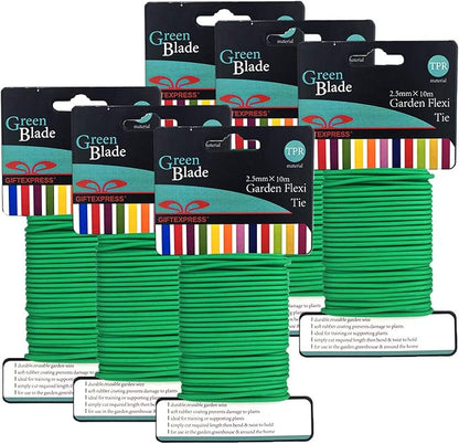 GiftExpress Pack of 6 Garden Soft Wire Tie, 32.8' ea. Garden Plant Tie, Light Duty Flexi Tie, Plant Twist Ties