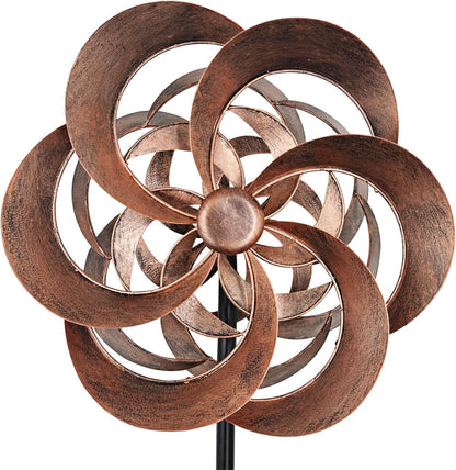 Garden Wind Spinners Outdoor Metal, Copper Kinetic Wind Sculptures & Spinner Yard Art for Outdoor Patio Lawn Decoration
