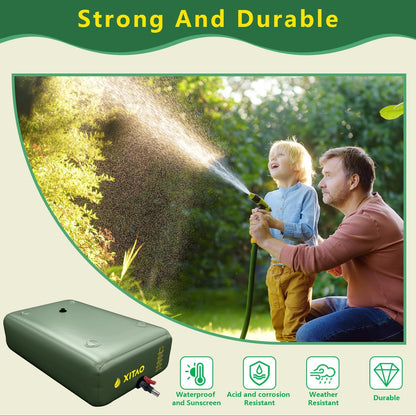 XITAO Water Storage Bladder w/Water Level Indicator, Large Capacity Foldable Water Storage Containers, Portable Emergency Water Tank Water Bag for RVs, Fire Prevention, Irrigation (63Gal)