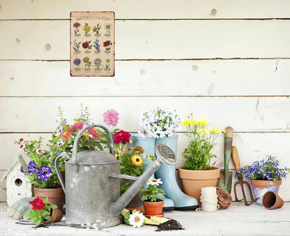 Bestylez Garden Gifts Vintage Gardening Signs Mom Grandma Birth Month Flower Tin Sign for Home Garden Greenhouse Living Room Bedroom Yard Cottage Outdoor Decor 8X12 Inch (3355)