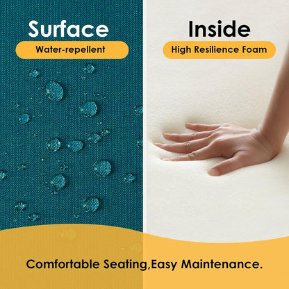 Outdoor Sunbrella Round Corner Seat Cushion, 17"x16"x2", Set of 4, Non Slip Seat Cushion Pads with Removable Cover for Patio Furniture, Garden Yard Lawn, Spectrum Peacock