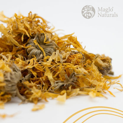 MagJo Naturals, Calendula Flower (1 Pound Bag) whole dried calendula flowers and petals, Calendula officinalis, loose leaf tea, marigold flowers, loose leaf teas, cocktail bombs, Raw