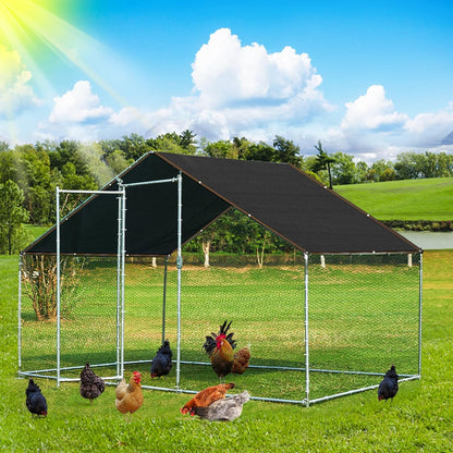 QLOFEI 60-70% Shade Cloth with Grommets, Sunblock Shade Sail Mesh Tarp for Plant Greenhouse, Easy to Hang Shade Cloth for Patio Kennel Chicken Coop Lawn Garden Shade Neting Cover, 10x15 FT