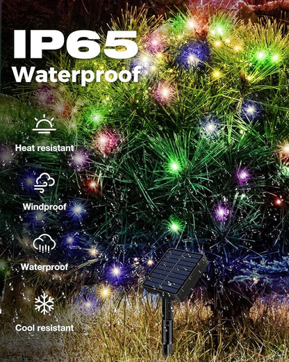 3 Pack Solar Fairy Lights for Outside Waterproof, 49FT/15M 150LED Solar String Lights Outdoor 8 Modes Solar Twinkle Lights for Garden Yard Christmas Tree Wedding Party Decor, Multicolor