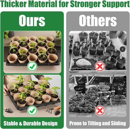 20 Cell Plant Trays for Carrying 3 inch Round Nursery Pots, Sturdy Plastic Trays Suitable for Holding 200 pcs Peat Pots (10 Packs)