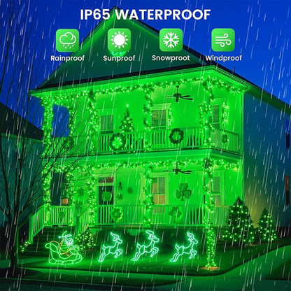 4 Pack 180FT Solar Christmas Lights Outdoor Waterproof, Super Bright 320 LED Solar String Lights with 8 Lighting Modes, Green Wire Twinkle Tree Light for Outside Xmas Party Decorations (Green)